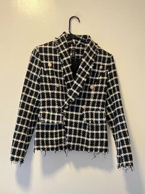 Aqua tweed boucle blazer